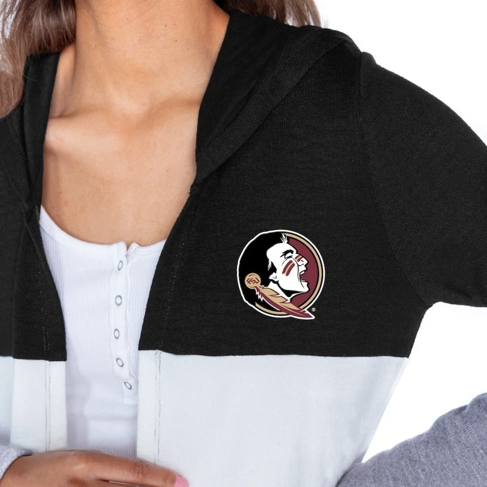 Gameday Couture Florida State Seminoles Black, White, Red & Gray Hooded Cardigan